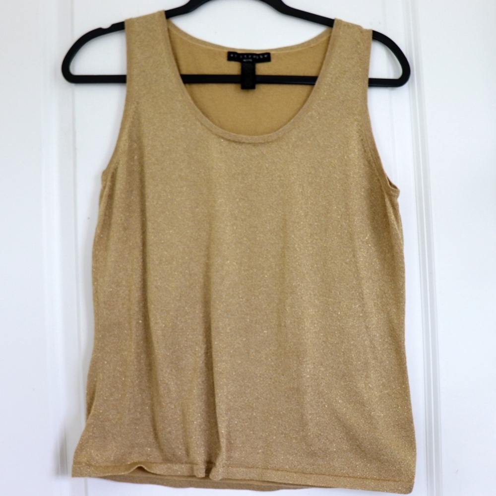 Gold sparkly sleeveless top, apostrophe